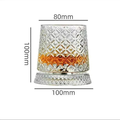 1PCS Tumbler Rotating Wine Glass Rotating Whiskey Glass Tumbler Non Spill Swivel Cup with Base Creative Stress Relief Wine Glass