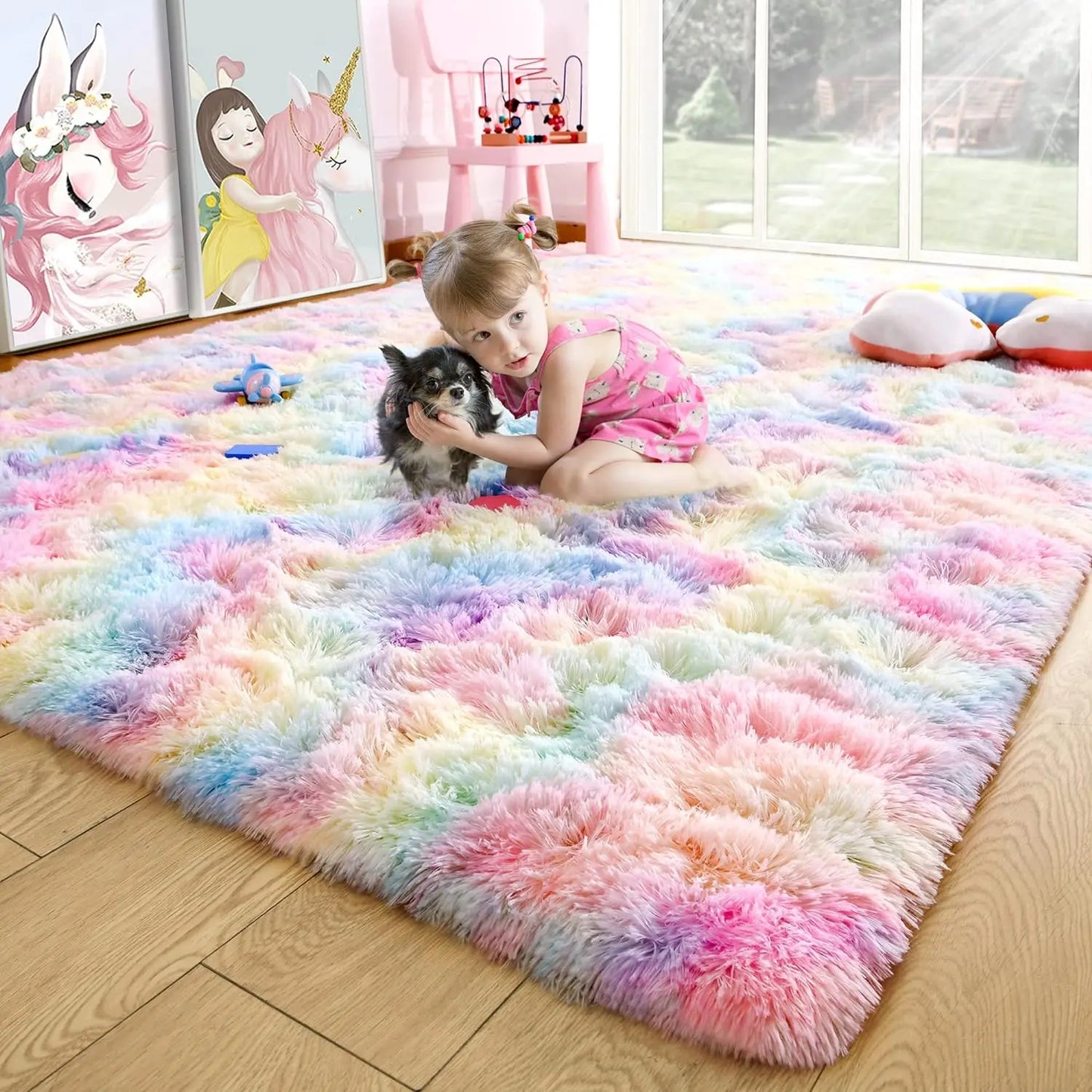Fluffy Rugs for Bedroom Fuzzy Area Rugs for Living Room, and Soft Kids Carpet .  Non Slip Rugs for Hardwood Floors