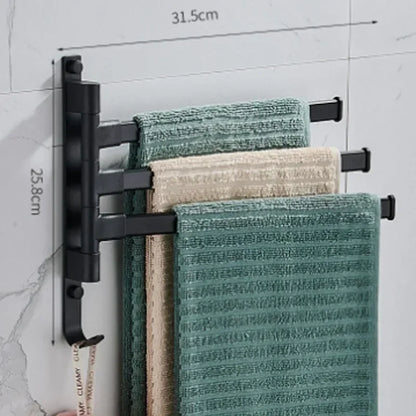 Bathroom / Kitchen Towel Rack,  Rotatable Towel Holder Space, Aluminum 2/3/4/5-Bar Towel Hange,  Kitchen