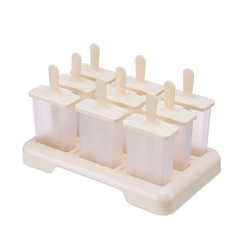 Ice Cream Popsicle Mold, DIY Ice Cream Machine,  Homemade Ice Box with Plastic Stick,  Ice-lolly Mold, Ice Cube Tray.