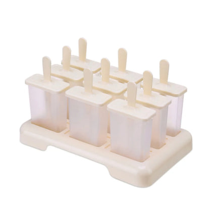 Ice Cream Popsicle Mold, DIY Ice Cream Machine,  Homemade Ice Box with Plastic Stick,  Ice-lolly Mold, Ice Cube Tray.