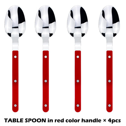 Fashionable Design Top Mirror Polishing Cutlery Sets of Stainless Steel 18/8(304) ABS Handle With Rivets Silverware Set For Kitchen and everday  serving