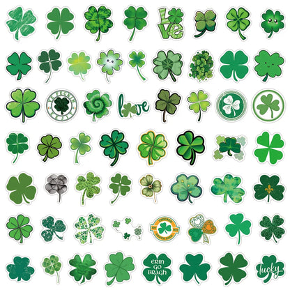 10/30/50/110PCS St Patrick Cartoon Stickers Festival Celebration Decals Clover Graffiti Green Stickers: Laptops, Phone, Guitar, Fridge