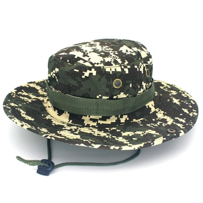 Camouflage or solid Tactical Cap, Bucket Hat/ Caps also in  Camo for adults or older teens.   Outdoor Protection in the sun.