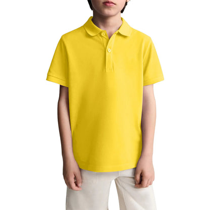 Boys Casual Polo Shirts Short Sleeve Shirt.   School Uniform Shirts For Kids 6-11y.  Great color choices.  All available but...."...time is a'wast'n"