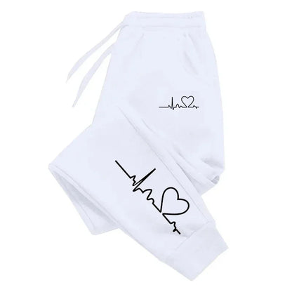 Womens Sweatpants for  Daily Casual.  Pants High Quality Fitness Tracksuit with Heart Print ,Street Sport Jogging Pants