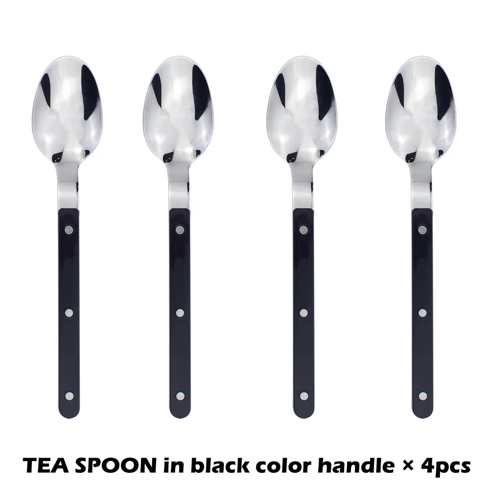 Fashionable Design Top Mirror Polishing Cutlery Sets of Stainless Steel 18/8(304) ABS Handle With Rivets Silverware Set For Kitchen and everday  serving