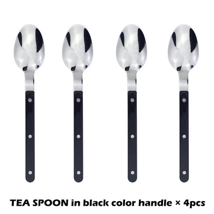 Fashionable Design Top Mirror Polishing Cutlery Sets of Stainless Steel 18/8(304) ABS Handle With Rivets Silverware Set For Kitchen and everday  serving