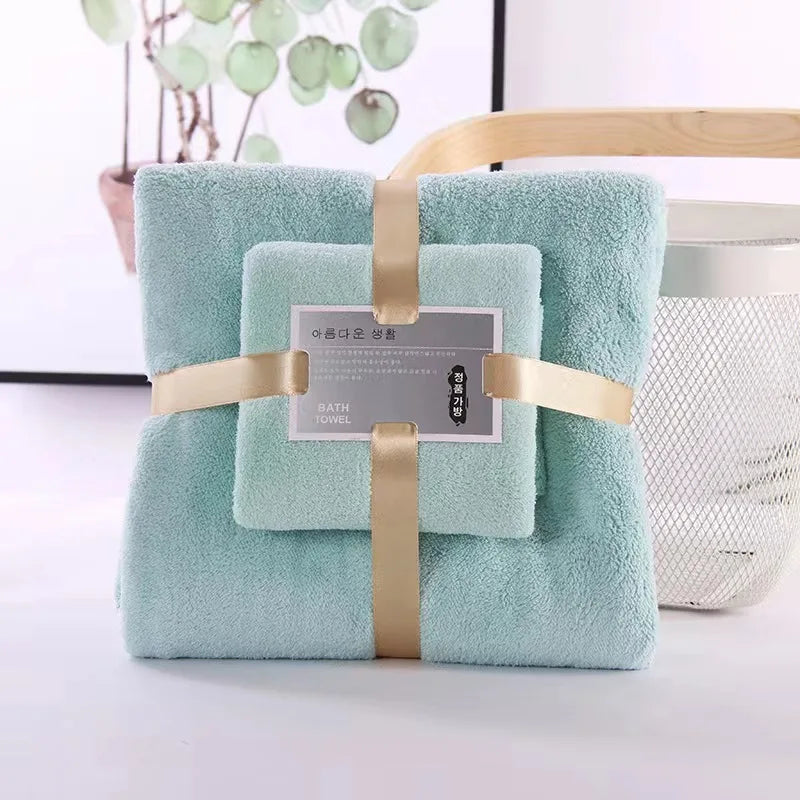 2PC Bath Towels Set,  Super Soft Highly Absorbent, Quick-drying  Velvet Bath Towels for Adults Hotel & Spa Use