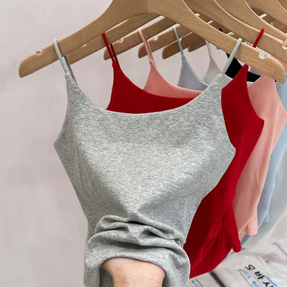 SIX Solid color SPAGHETTI  Tank Top.   Women's Cotton Summer Tank Tops,  New Slim Fit with  SLIGHT STRETCH for  Girls/Women. Waist Cinched .