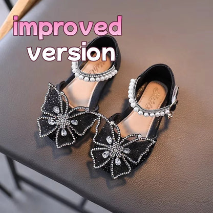 Girls  Dressy Sandals with  Sequins,  Rhinestones, Bows.   Girls Princess Shoes, Baby Girl Shoes with Flat Heel Sandals Size 21-35