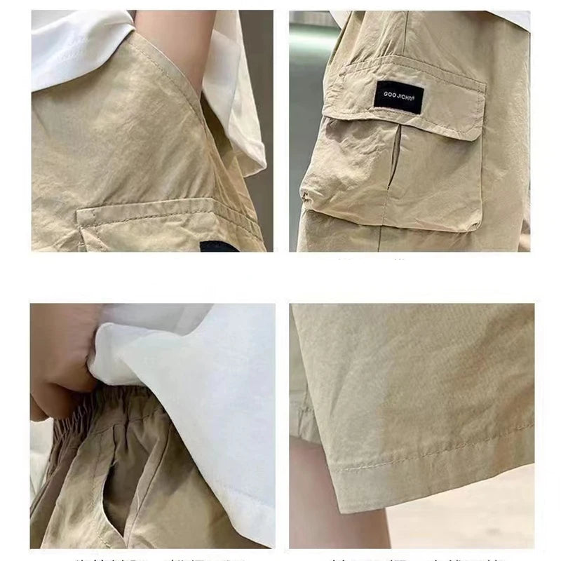 3-14 Years New Fashion Summer Boys Shorts,  Cotton , Big Pockets,  Half Trousers For Kids, Outdoor Sport Pants