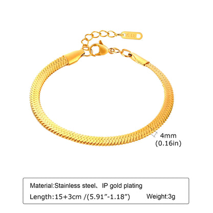 Waterproof Stainless Steel Chain Bracelets For Women.  Gold Plated Fashion and   Stackable Link Bracelet Gifts.  Great Gift for MOTHERS DAY