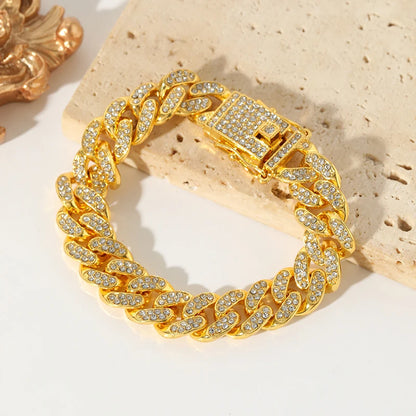 316L Stainless Steel Gold Color Cuban Chain Bracelet For Women /Men/Couples.  Trendy  Waterproof Wrist Chain Jewelry Gift