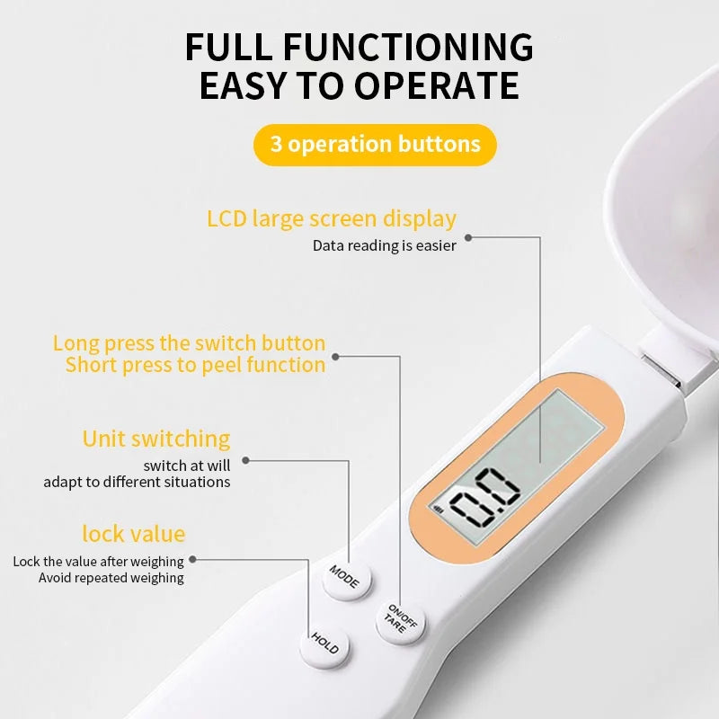 Mini Spoon Scales,  Digital Kitchen Scale,  Electronic LCD Food Scale to  0.1-500g Cooking Flour, Milk, Coffee, Powder Weight Measuring Spoons