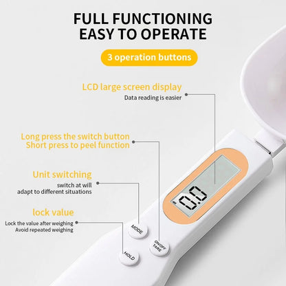 Mini Spoon Scales,  Digital Kitchen Scale,  Electronic LCD Food Scale to  0.1-500g Cooking Flour, Milk, Coffee, Powder Weight Measuring Spoons