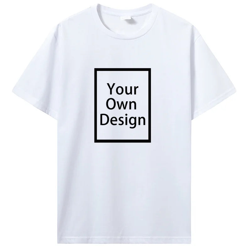 Cotton Customized Print with Short Sleeves.  T Shirt  for Men/ Women.  DIY Your Liked  Photo Or Logo Cotton T-shirt.