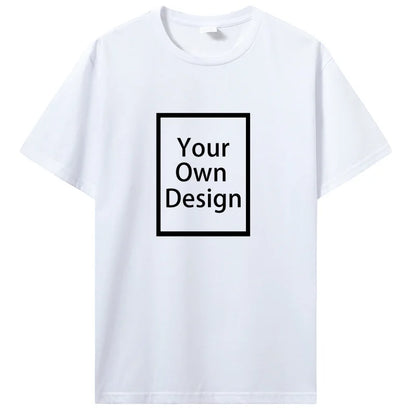 Cotton Customized Print with Short Sleeves.  T Shirt  for Men/ Women.  DIY Your Liked  Photo Or Logo Cotton T-shirt.