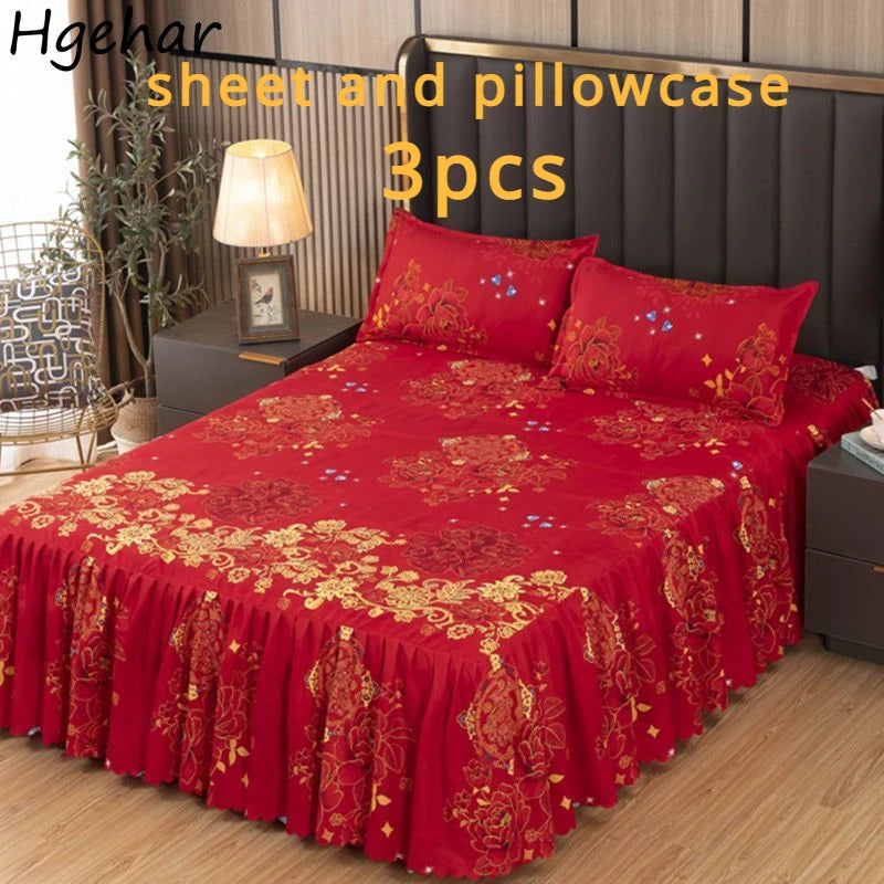 Sheet Set Household with Pillowcase Fashion Modern Water-proof Universal Skin-friendly Single Double Home Textile Bedding Luxury