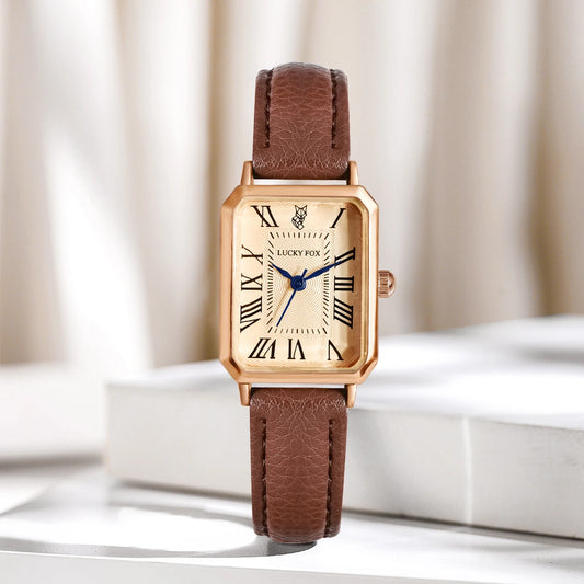 Fashion Retro Digital Dial Casual Watches Square face,  Leather Strap,  Fashionable Clock Quartz Wristwatch for Women Gift,