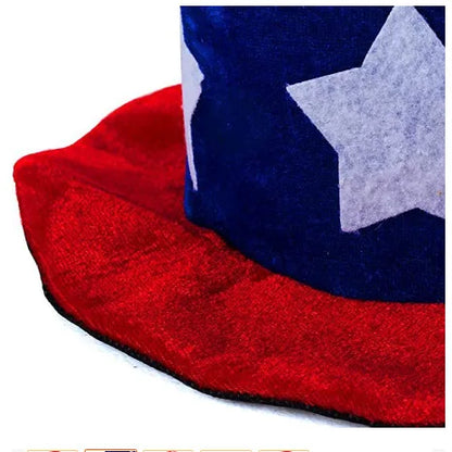 Uncle Sam Tall Top Hat,  American Flag Headdress,  Patriotic,  US,  Independence Day  Memorial Day, July 4th, Veterans Day, Party/ Parade Hat
