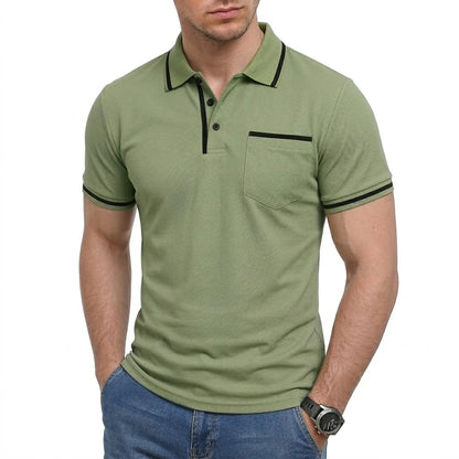 Summer Mens Short Sleeve T-Shirts WITH  Pocket.   Lightweight Casual Polo Shirt for Men, Loose Trendy Button Down Shirts for Men