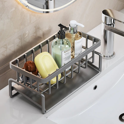 Kitchen stainless steel shelf, sponge drain rack, sink drainage rack, dishwashing supplies, dishcloth storage, drainage rack, for under sink or beside sink