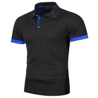 Mens Short Sleeve Polo Shirt, Solid Color Streetwear,  Lightweight Lapel Tshirts for Mens Summer Sport T