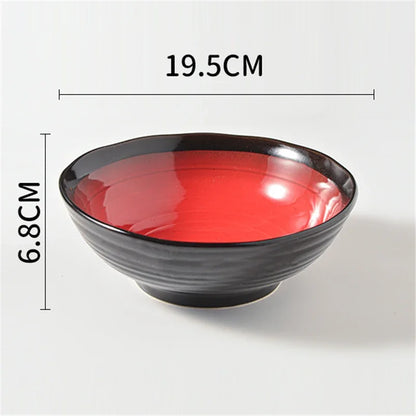 Japanese rural ceramic tableware Vine leaf soup bowl Lamian Noodles bowls Hot vegetable bowls Cover and pour rice bowl bowl set
