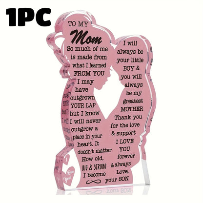 1/2pcs Acrylic Plaque Sign for  Mother's Day Gift From Daughter Heartfelt Mom Gift,  From Son Pink Acrylic Desk Decor. MomsBirthday Gift.  HAPPY MOTHERS DAY!!