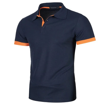 Mens Short Sleeve Polo Shirt, Solid Color Streetwear,  Lightweight Lapel Tshirts for Mens Summer Sport T