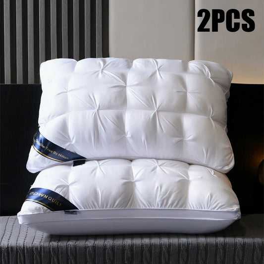 2-Piece Sleep Pillow Set, Soft Supportive Bed Pillows, Suitable for Back, Stomach, or Side Sleeping  and Luxury Hotel Pillows