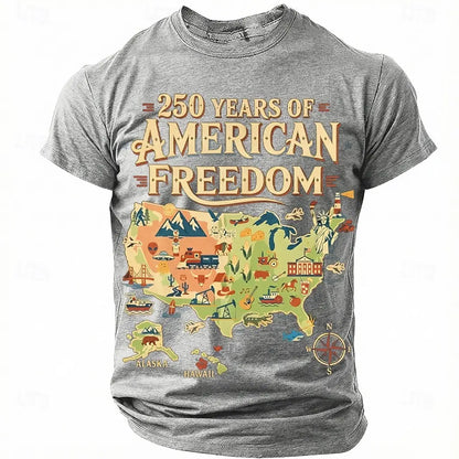 America 250th Birthday Eagle Flag 250 Years 1776-2026,  PRINTED Unisex Men's  and Womens T-Shirt, Casual  Vintage -style Clothing