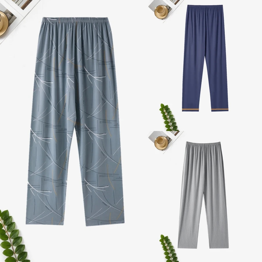 Men's Pajama Pants, Spring and Autumn Thin Trousers for Casual Summer. Large Sizes and Loose for Home or Outside