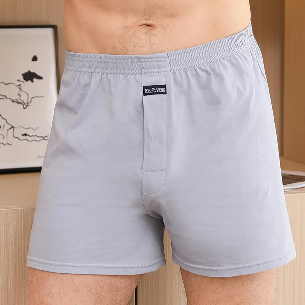 100% Cotton Men Pajama Shorts  for Summer. Solid Elastic Waist, Short Pants,  Casual and Breathable.