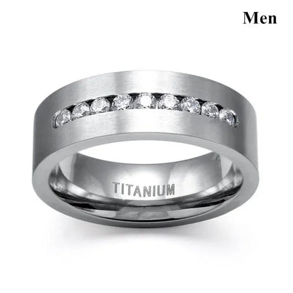 Fashion Couple Rings Men's CZ Stainless Steel Ring, Womens  Heart Cut Crystal Rhinestones Ring Set Wedding  Annniversary, Engagement Jewelry