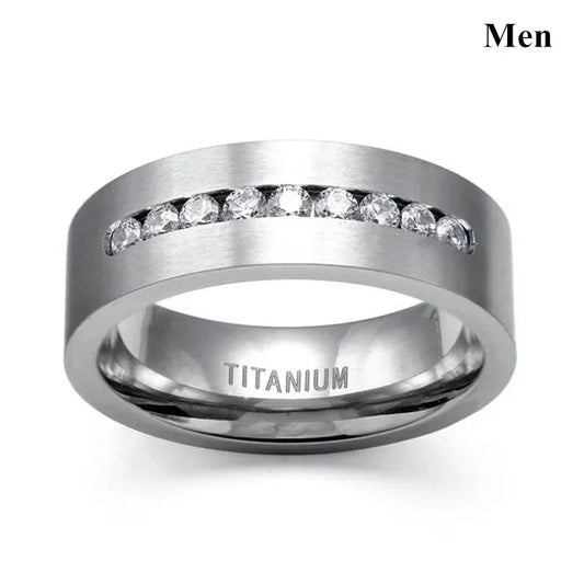 Fashion Couple Rings Men's CZ Stainless Steel Ring, Womens  Heart Cut Crystal Rhinestones Ring Set Wedding  Annniversary, Engagement Jewelry