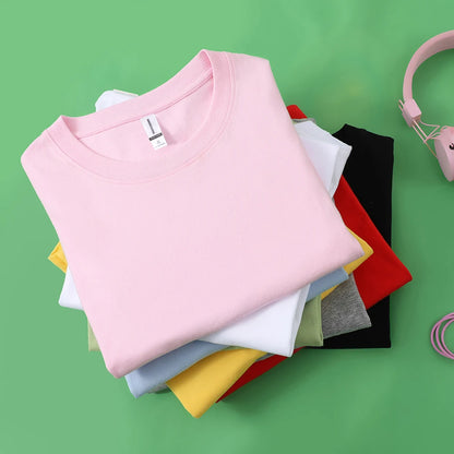 100% Cotton Solid T-shirts for Men / Woman, older Teens, Short Sleeve Fashion Brand Trend,  Casual Soft Clothing Tees,  Customized Products,  Summer Tops, ,