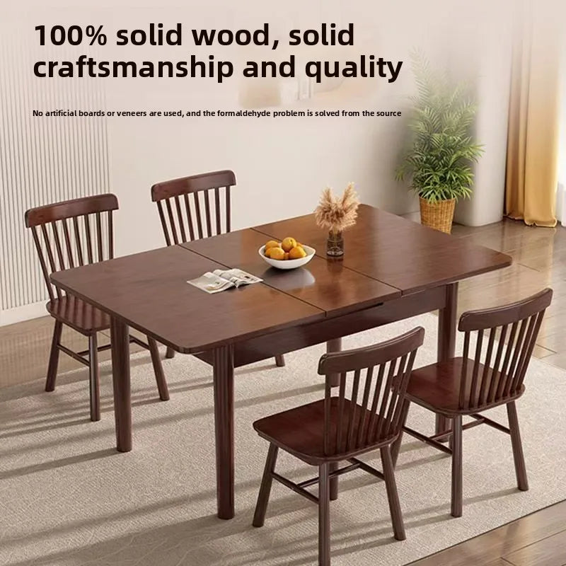 Extendable Wooden Dining Table,  Kitchen/Dining Room Furniture.  Adjustable Size 90/100/120cm Walnut Space Saving Table