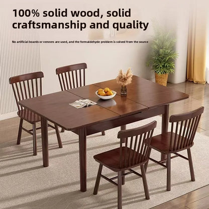 Extendable Wooden Dining Table,  Kitchen/Dining Room Furniture.  Adjustable Size 90/100/120cm Walnut Space Saving Table