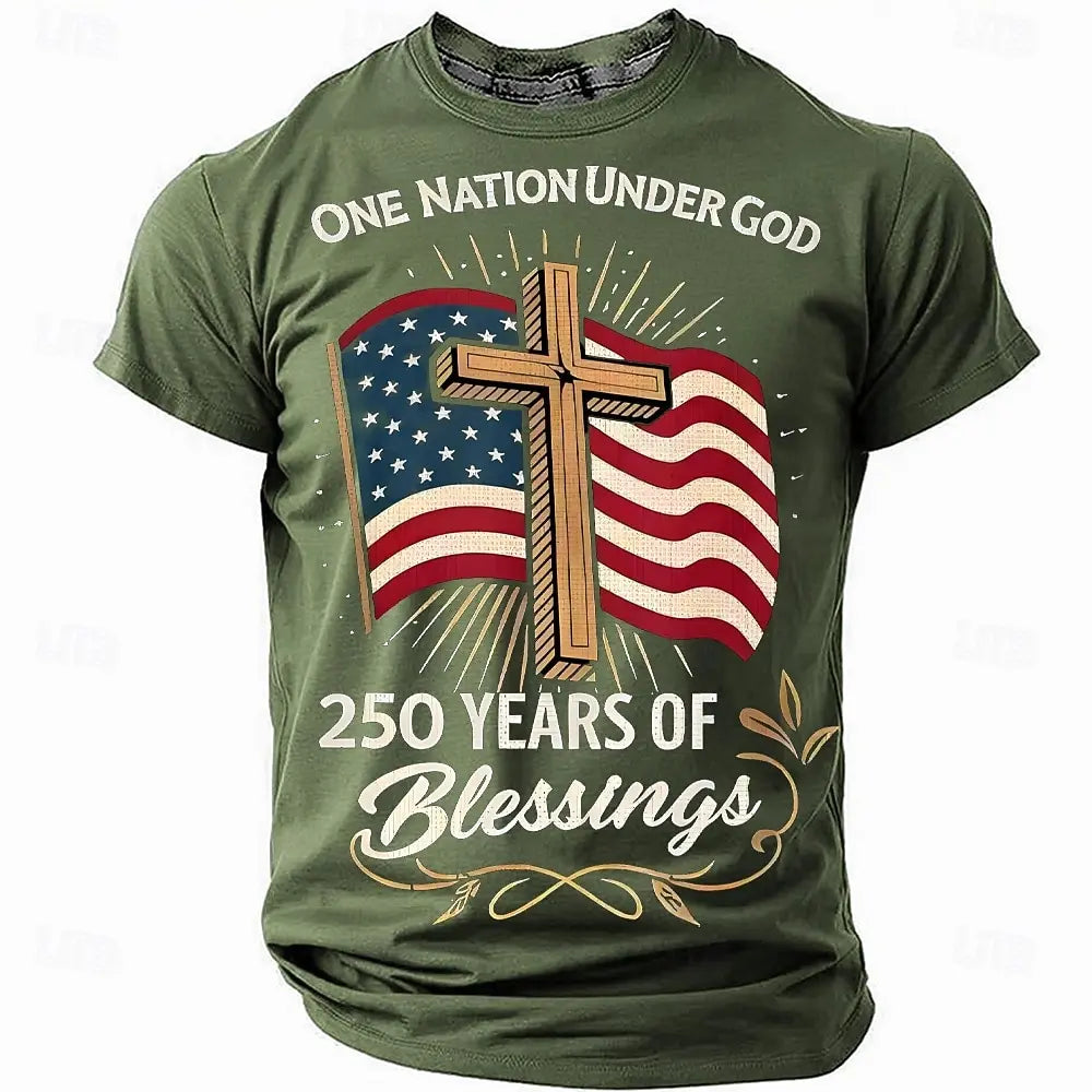 America 250th Birthday Eagle Flag 250 Years 1776-2026,  PRINTED Unisex Men's  and Womens T-Shirt, Casual  Vintage -style Clothing