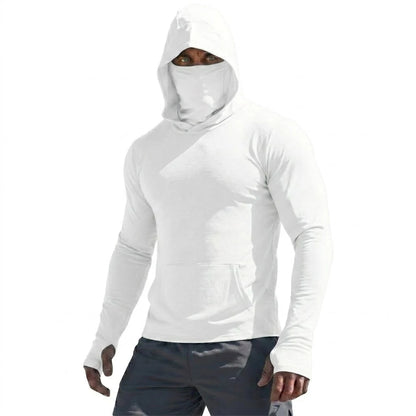 UPF50+ Performance T-Shit, t Mans Long Sleeve Summer Hoodie,  Casual, Sun Running , Quick Dry,  Sunscreen Fishing Ice Silk Pullover Shirt