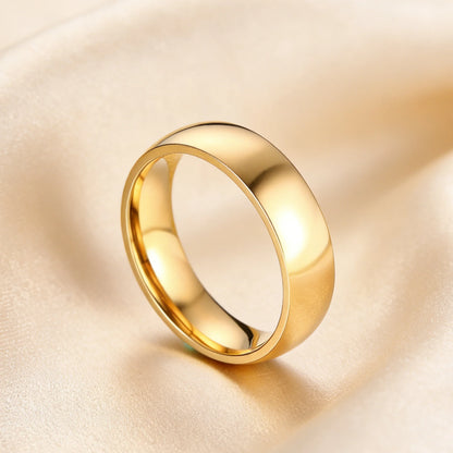 Gold Color Wedding Band.  Stainless steel Ring  for Women and  Men. US Sizes 4 5 6 7 8 9 10 11 12 13 14 15 Free Shipping