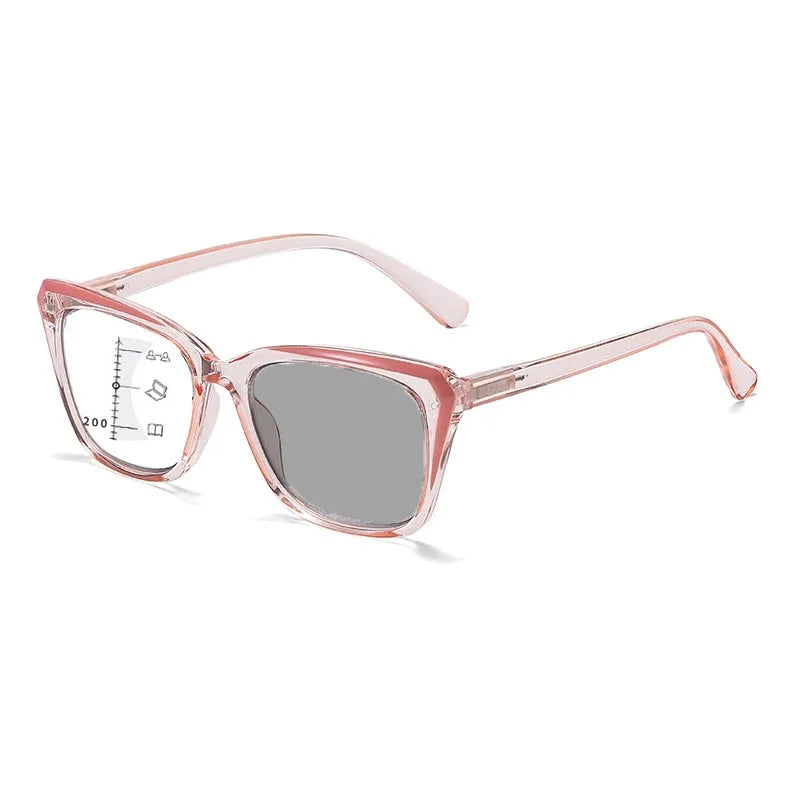 Transparent Frame, Photochromic, Multifocal Reading Glasses for Women/ Men,  Fashion Progressive,  Anti - Blue Light,  Presbyopia READERS.  THESE GLasses are LOADED with choices and features.