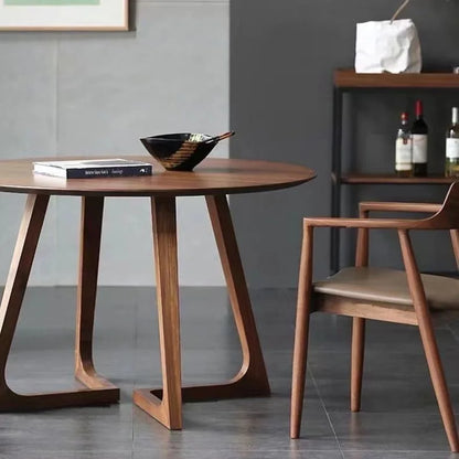 High-End Minimalist Solid Wood round Dining Table.  Compact Home Use Ideal for Apartments Home Furniture