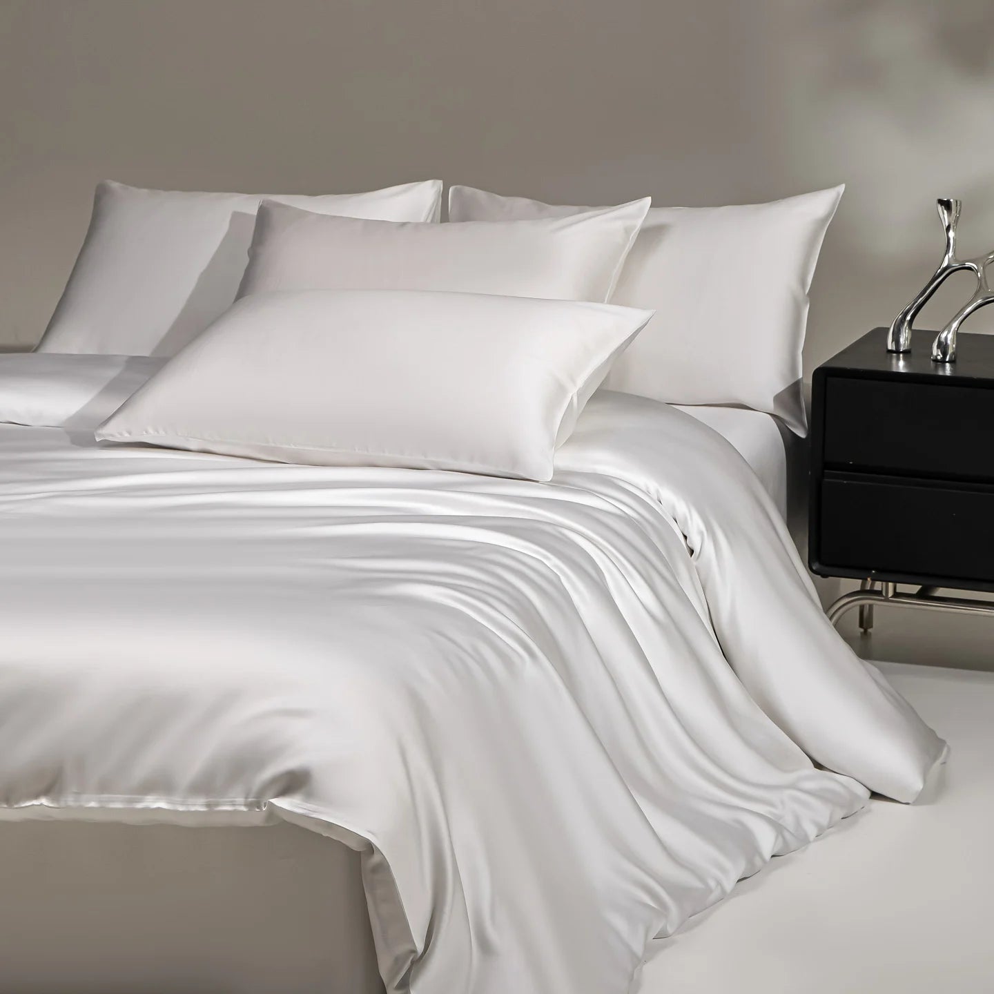 100% Mulberry Silk Bedding Set, Silk Quilt Cover Set,  Flat Sheet /Fitted Sheet,  Pillowcase Single Double King Duvet Cover Gift Box