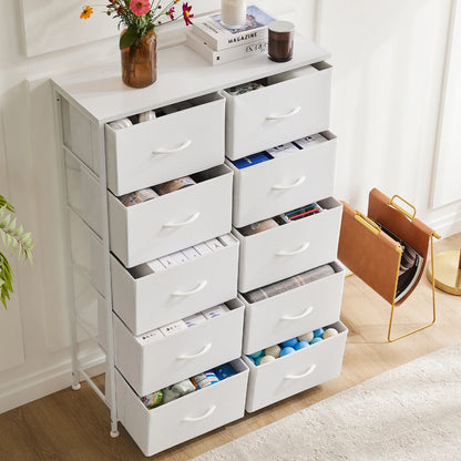 Wardrobes For Bedroom With 5/7/10 White Lover Fabric Drawers, Chest Wardrobe Closet For Storage Cabinet, Bedroom  Furniture