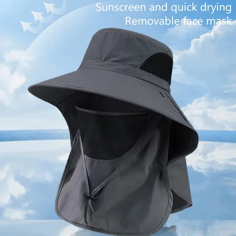 Summer Sun Hats, UV Protection for  Outdoor Hunting,  Fishing Cap For Men /Women Hiking, Camping,  Visor Bucket Hat Neck Flap, Fisherman Hat