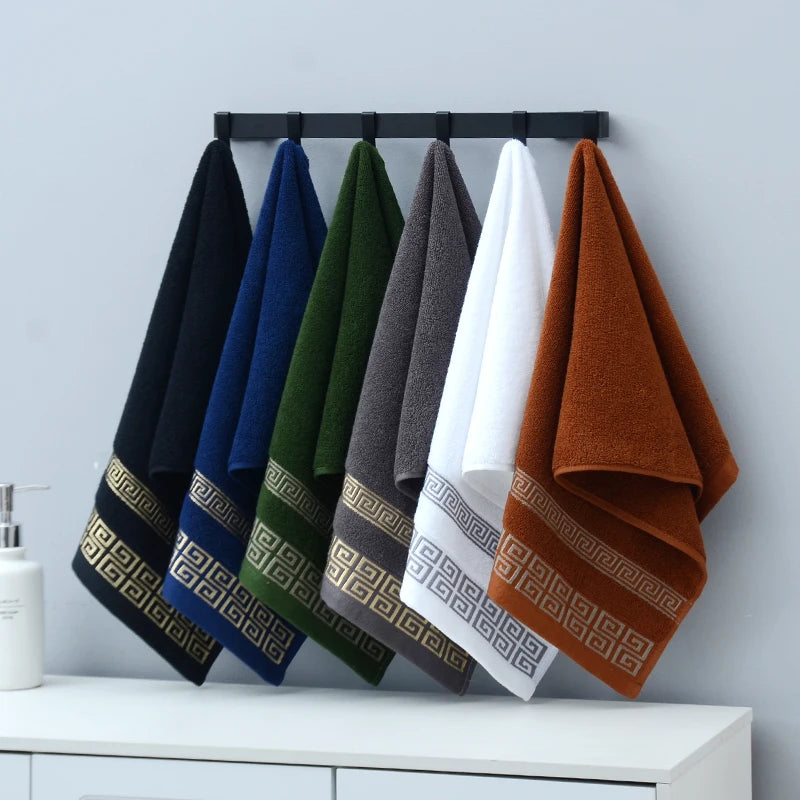 2pcs Black Bath Towels for Adults 100% Cotton Solid Terry Beach Towel Absorbent Yoga Shower Towels Bathroom Christmas Gift