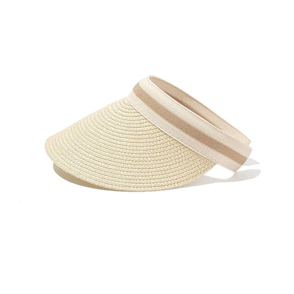 Style "A" is all gone( With the 3 Stripes. ) Styles "B" and "C" are available.  Summer,  Empty Top Straw Hat for Women, Outdoor for Sunscreen .  Visor for  Female,  Handmade,  UV Protection, Big Brim Sun Hat/Visor.    The pi